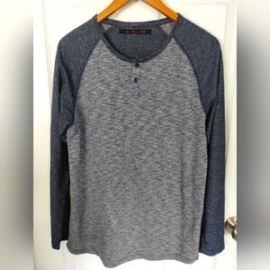 Men's Stoic Long Sleeve T - Size L - Two tone Navy & Grey